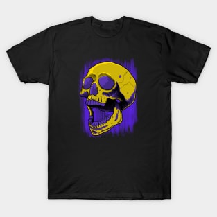 Screaming Skull with Purple Paint Smear T-Shirt